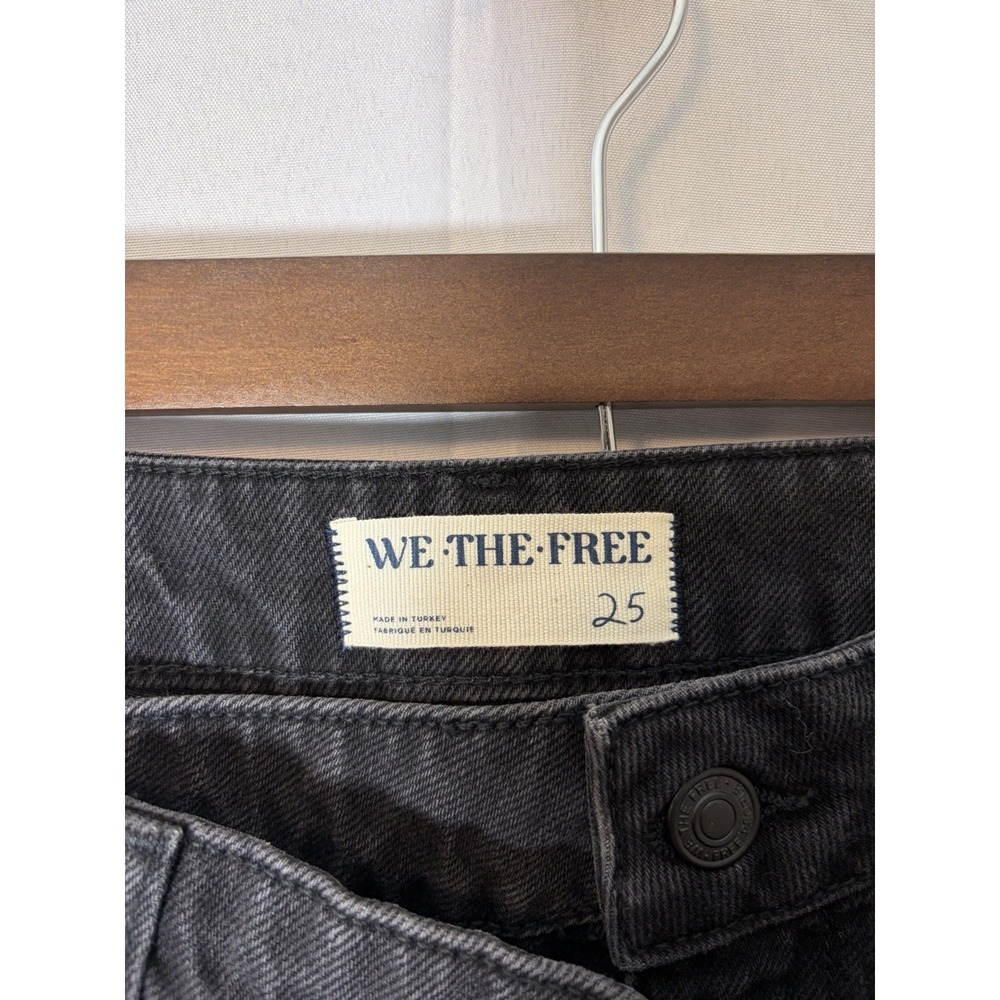 Free People Wynne Denim Skirt Size 25 Black Casual Button Up Wrap Preppy Y2K - Picture 5 of 9